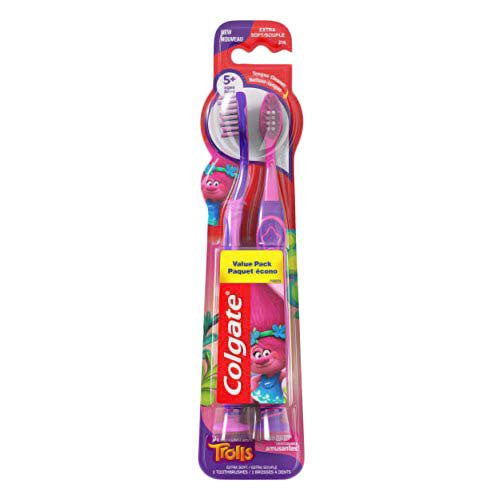 Colgate Kids Toothbrush, Trolls Value Pack, Extra Soft, 2 Ea